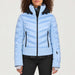 Toni Sailer Swinta Splendid Ski Jacket in Let It Snow Blue — approved female model 04 — model-front