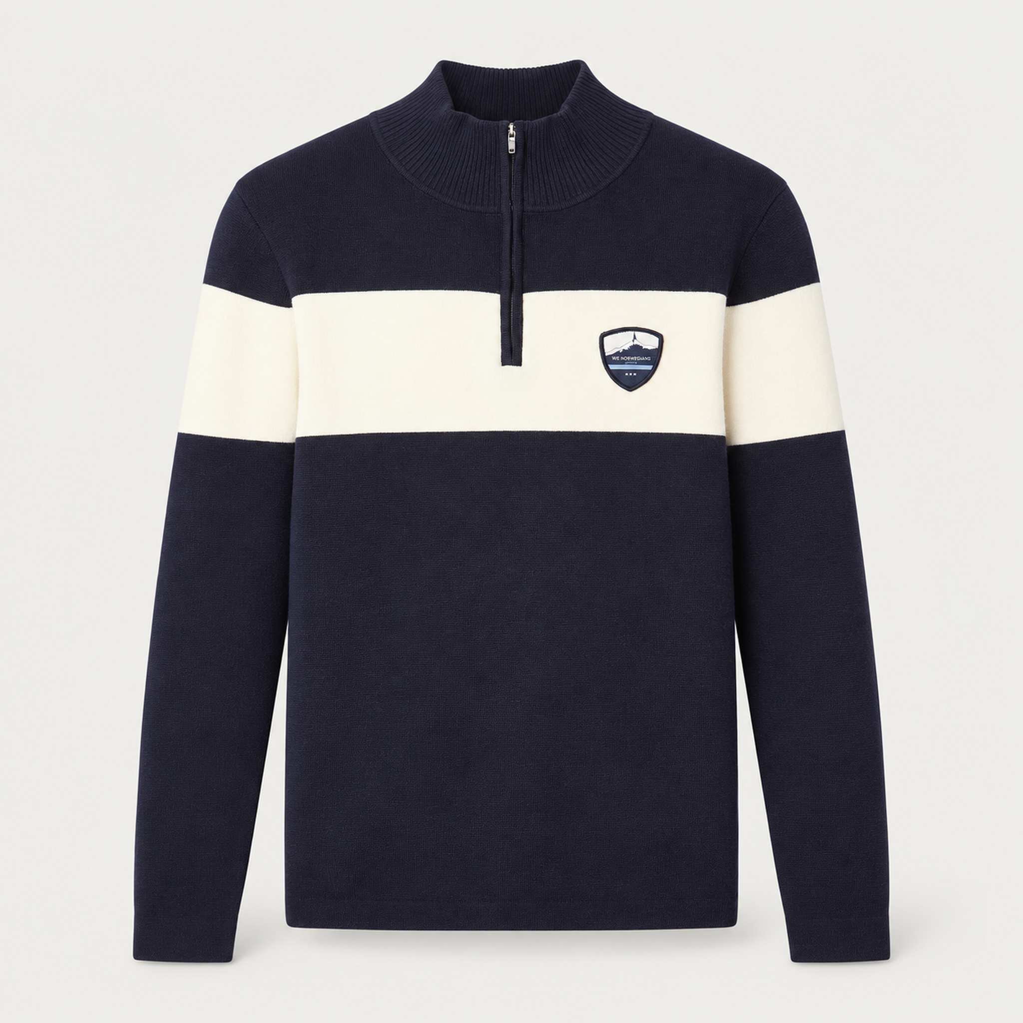 Holmenkollen Zipup Sweater in Navy blue — 01 front