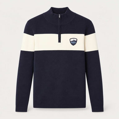 Holmenkollen Zipup Sweater in Navy blue — 01 front