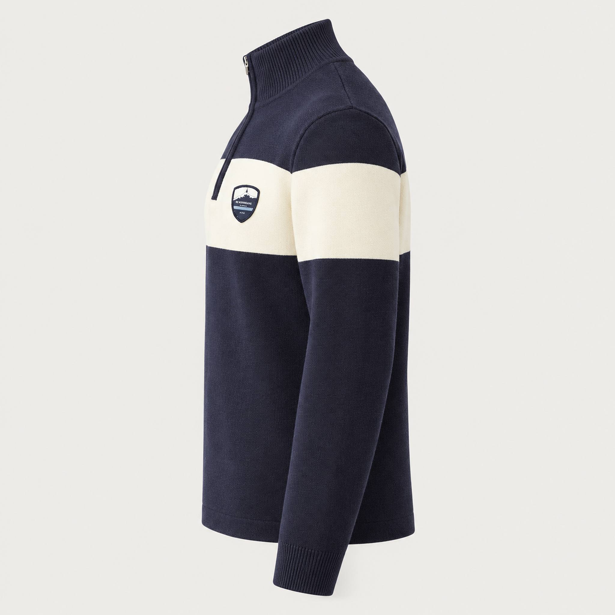 Holmenkollen Zipup Sweater in Navy blue — 06 side