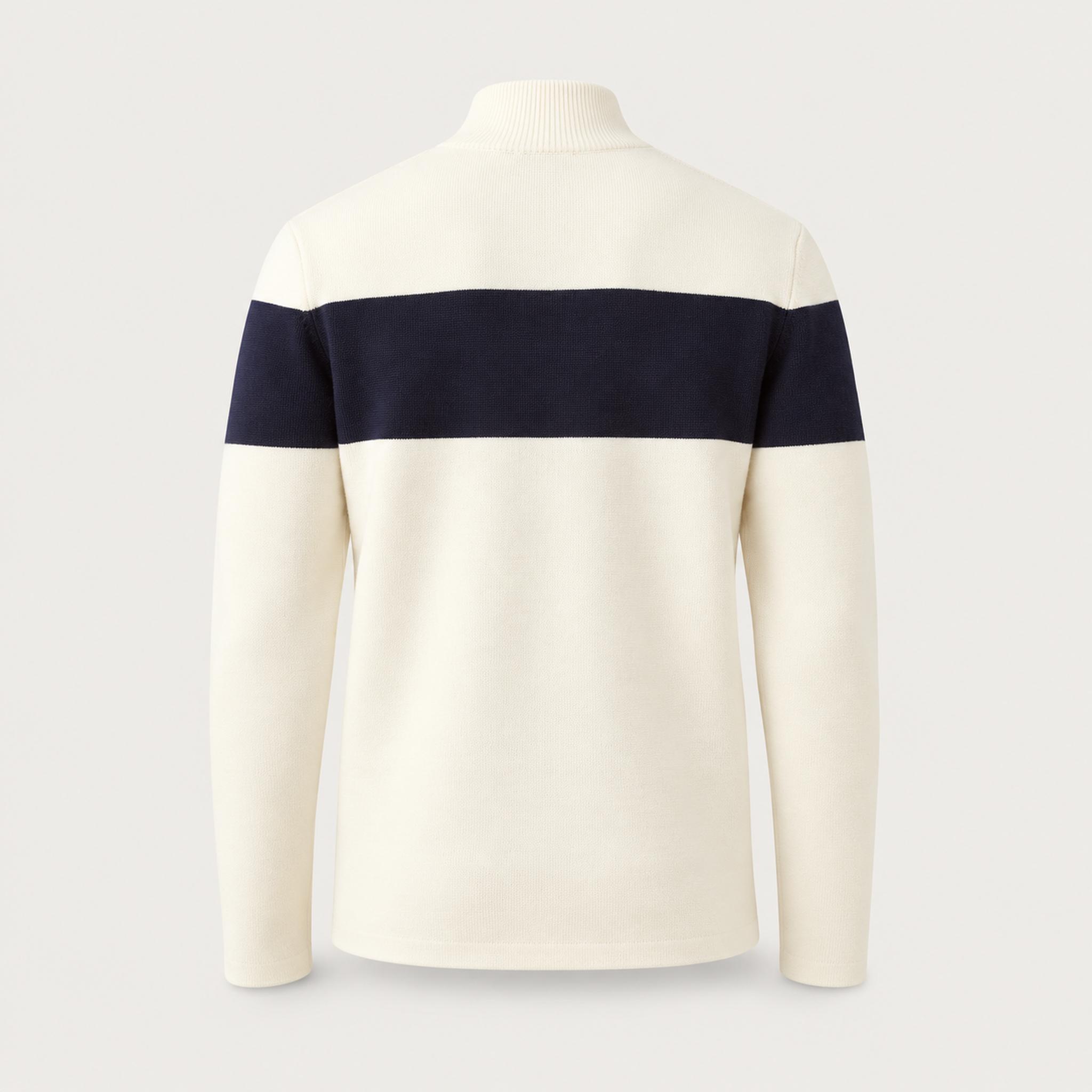 Holmenkollen Zipup Sweater in Off White — 02 back