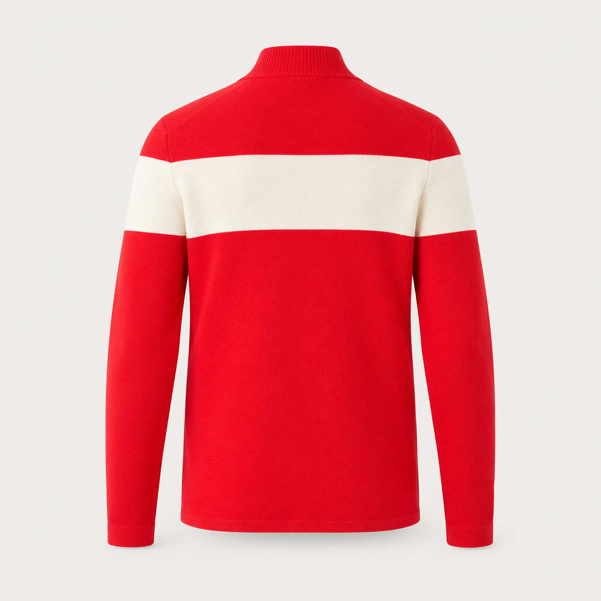 Holmenkollen Zipup Sweater in Red — 02 back