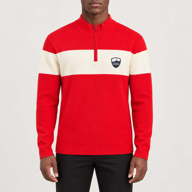 Holmenkollen Zipup Sweater in Red — 03 model front