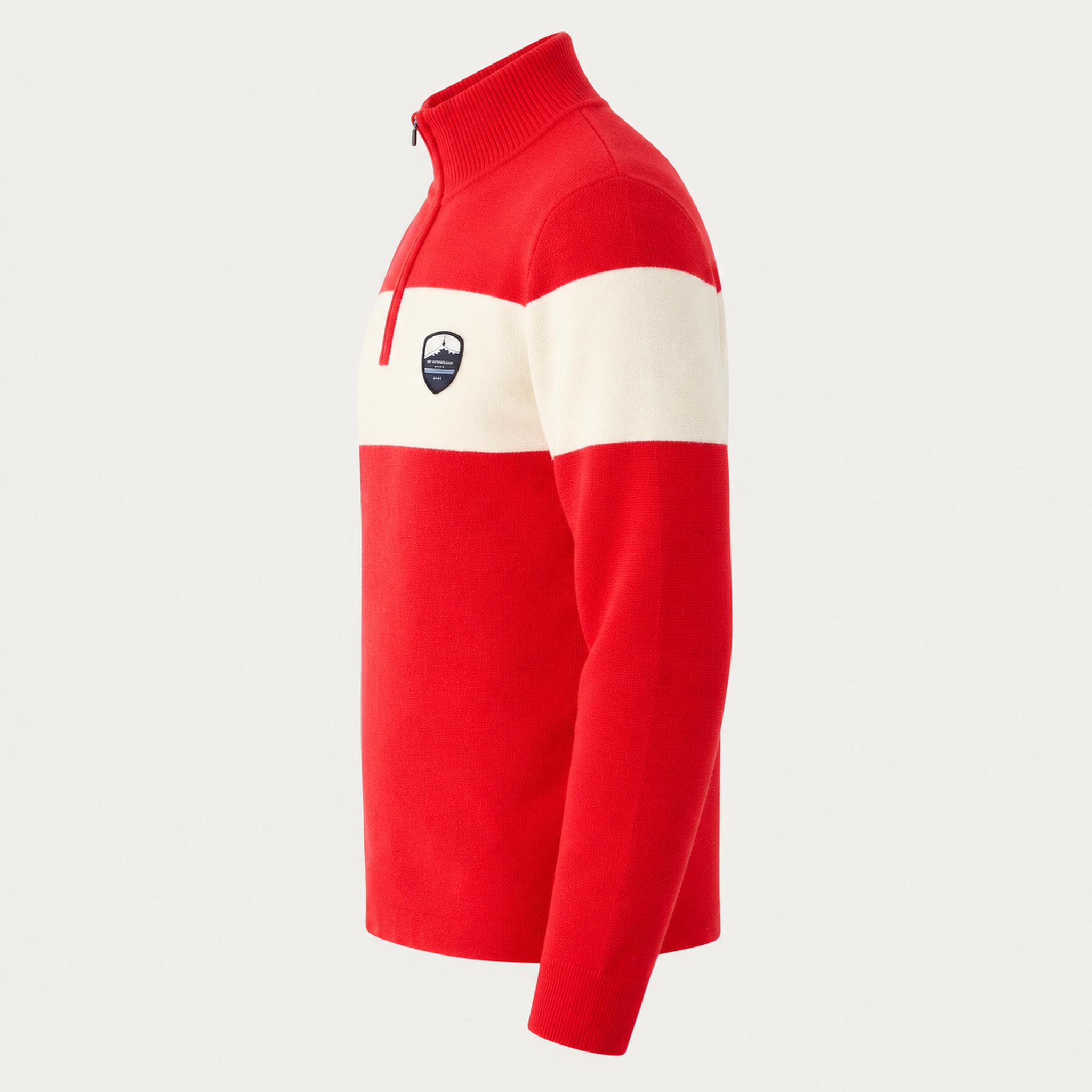 Holmenkollen Zipup Sweater in Red — 06 side