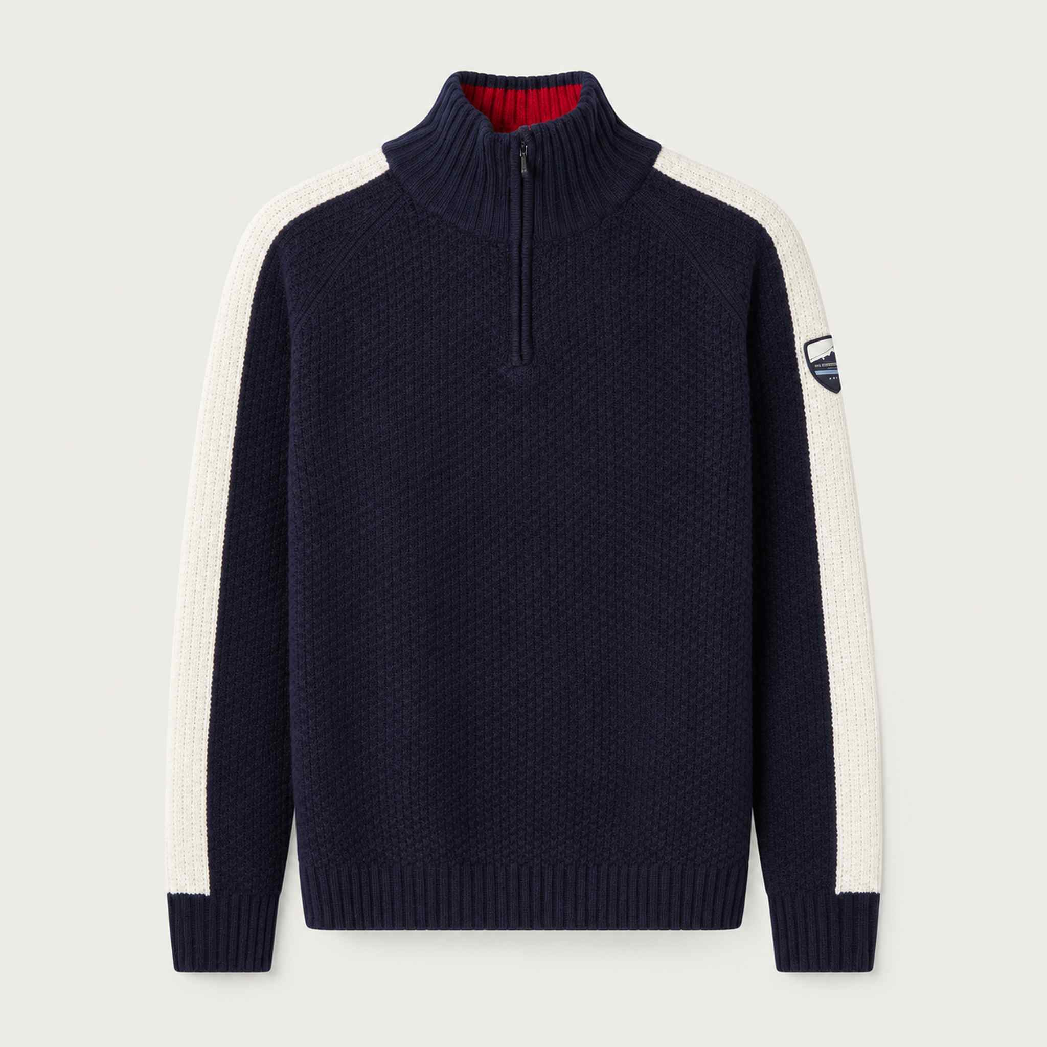 Kikut Zipup Sweater in Navy blue — 01 front