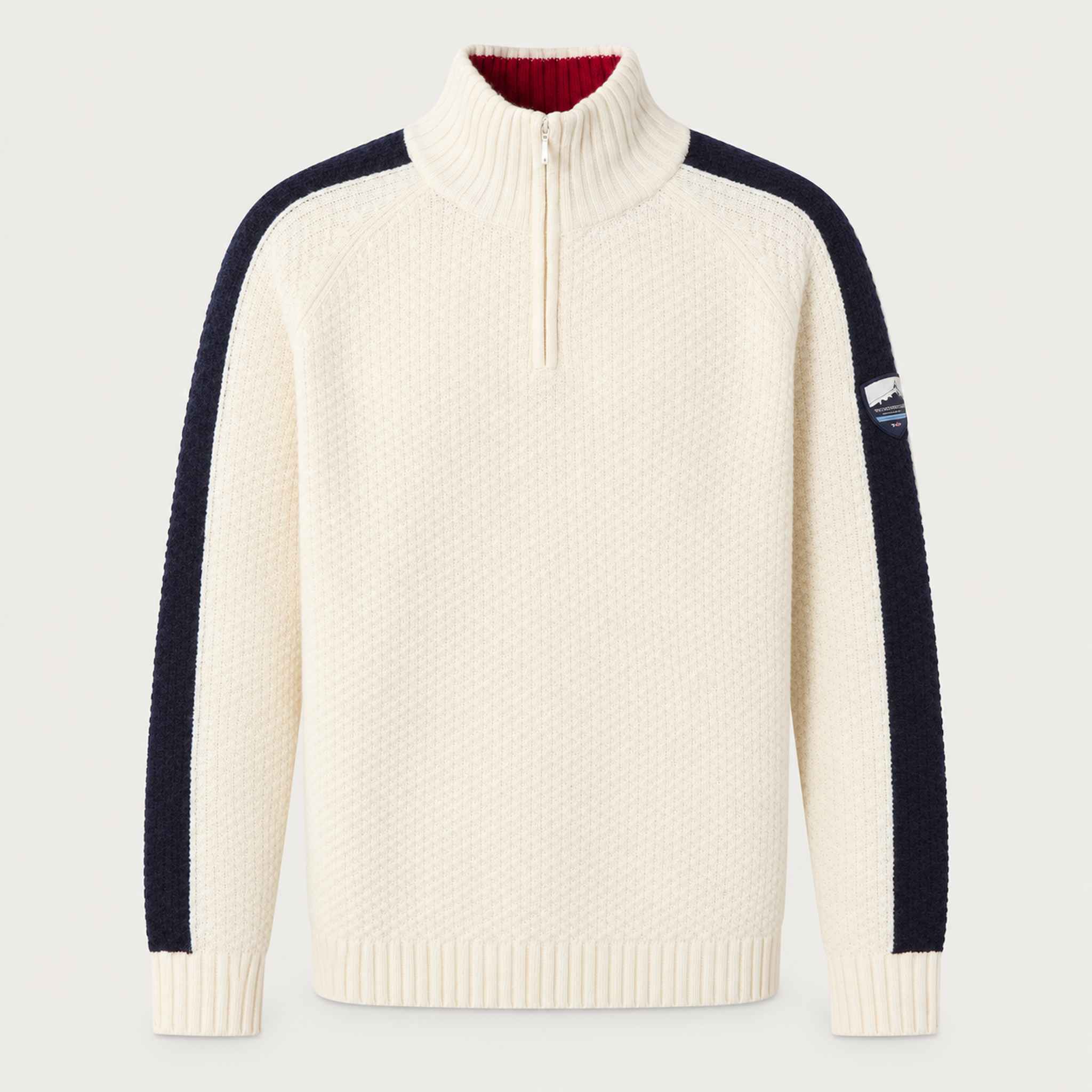 Kikut Zipup Sweater in Off White — 01 front