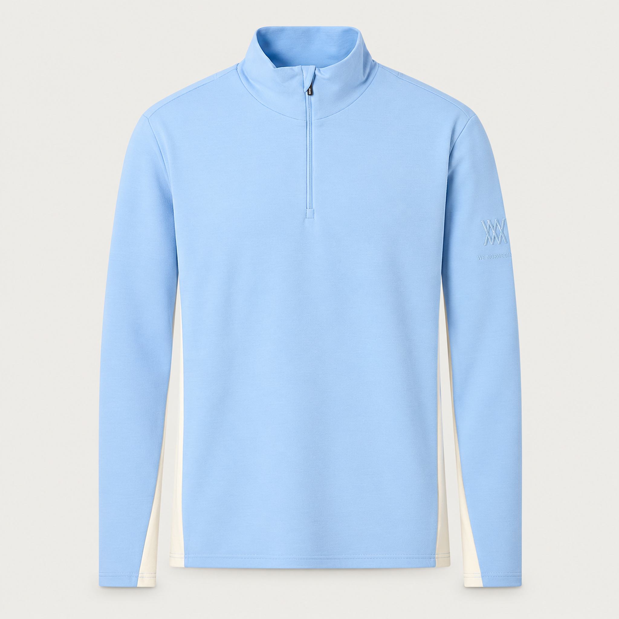 Voss Zipup Sweater in Light blue — 01 front