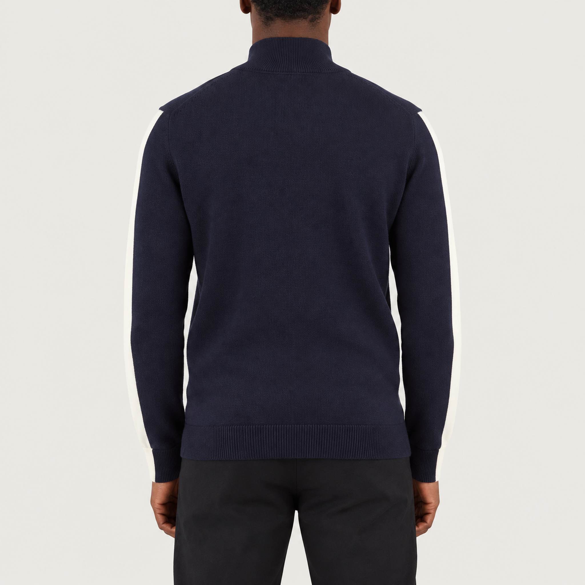 World Cup Sweater in Dark Blue — 04 model back