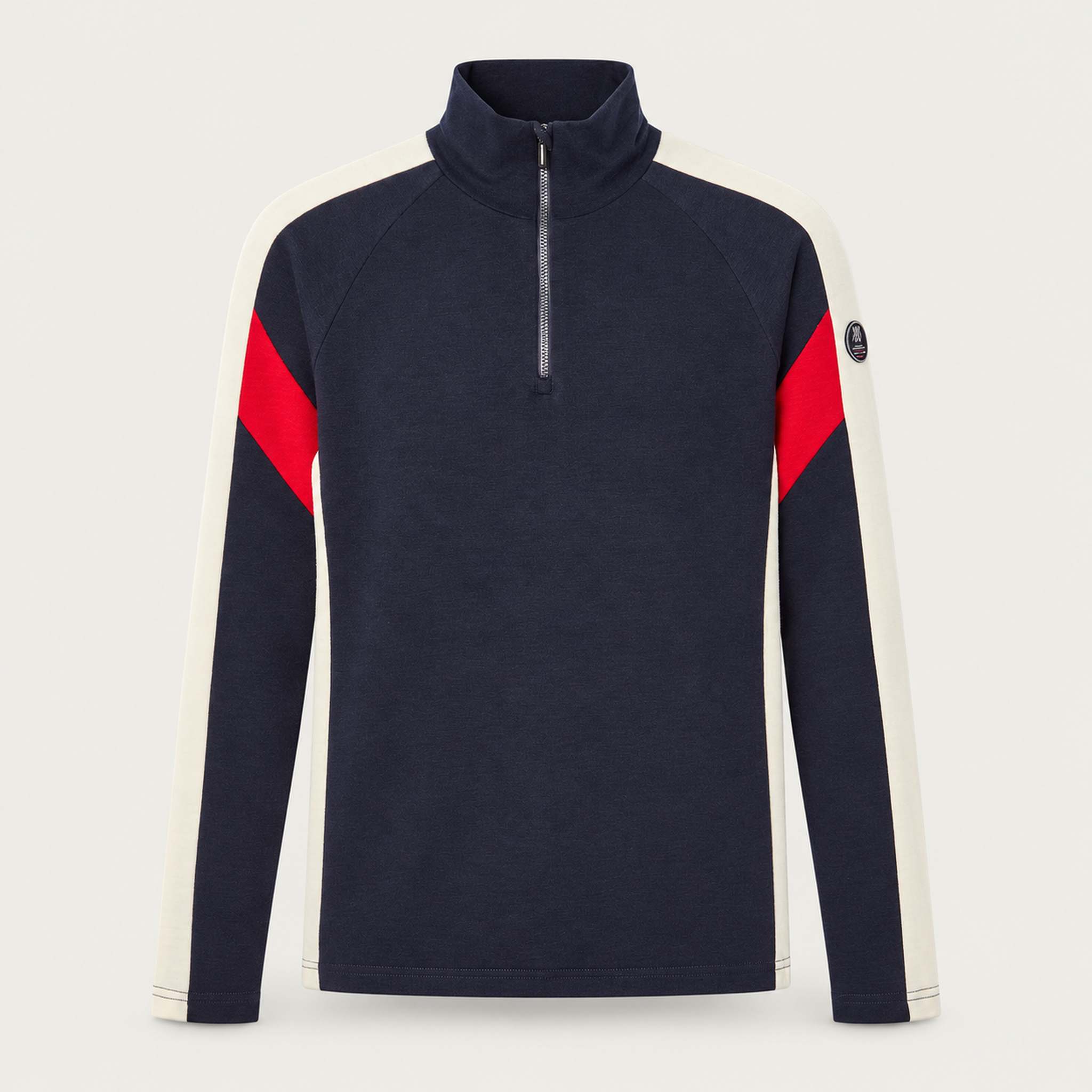 Zermatt Zipup Sweater in Flag — 01 front