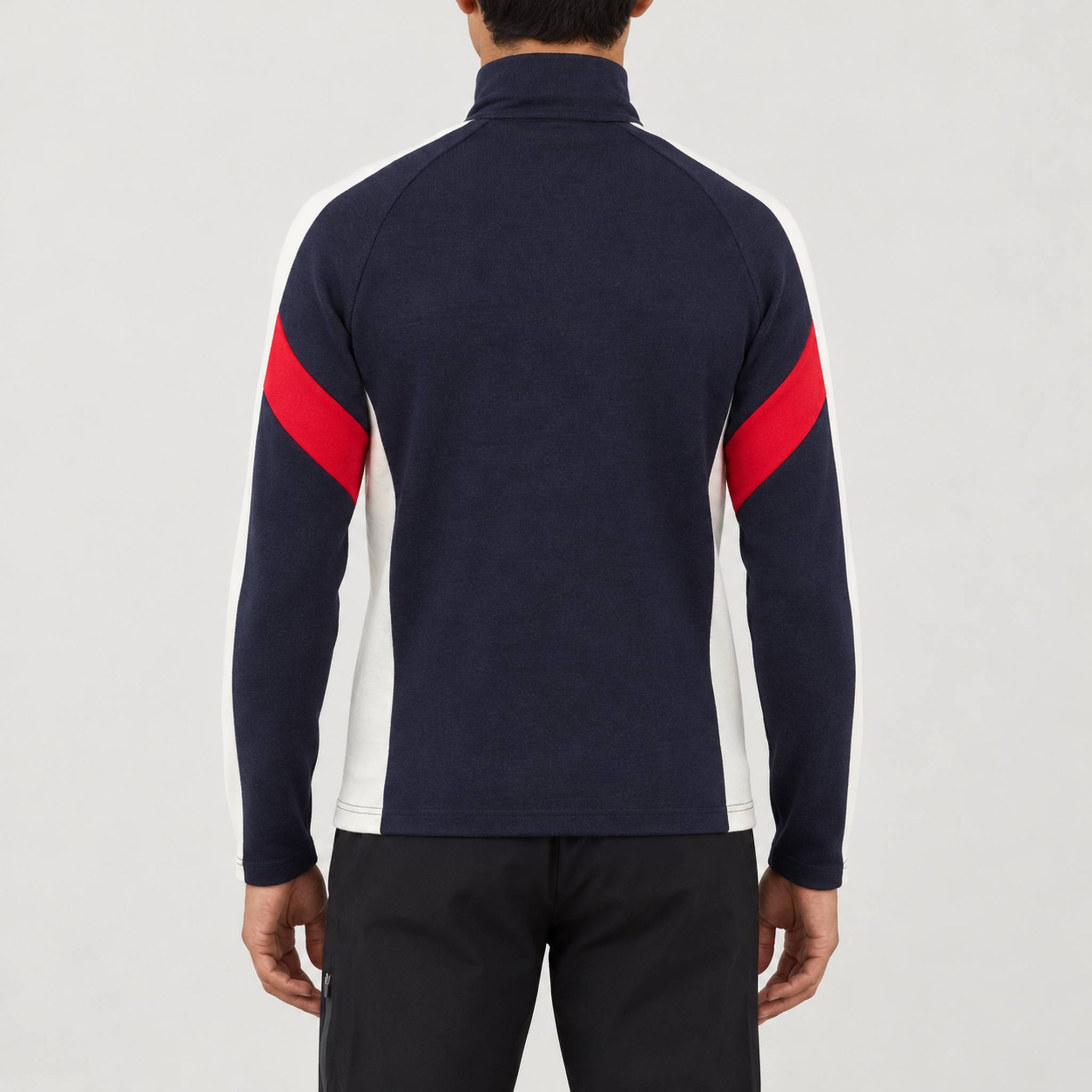 Zermatt Zipup Sweater in Flag — 04 model back