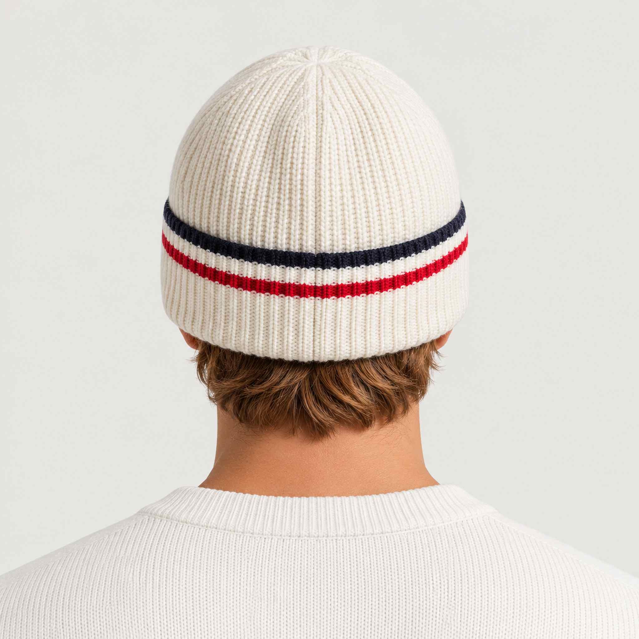 Fjell Beanie in Off White — 04 mens back