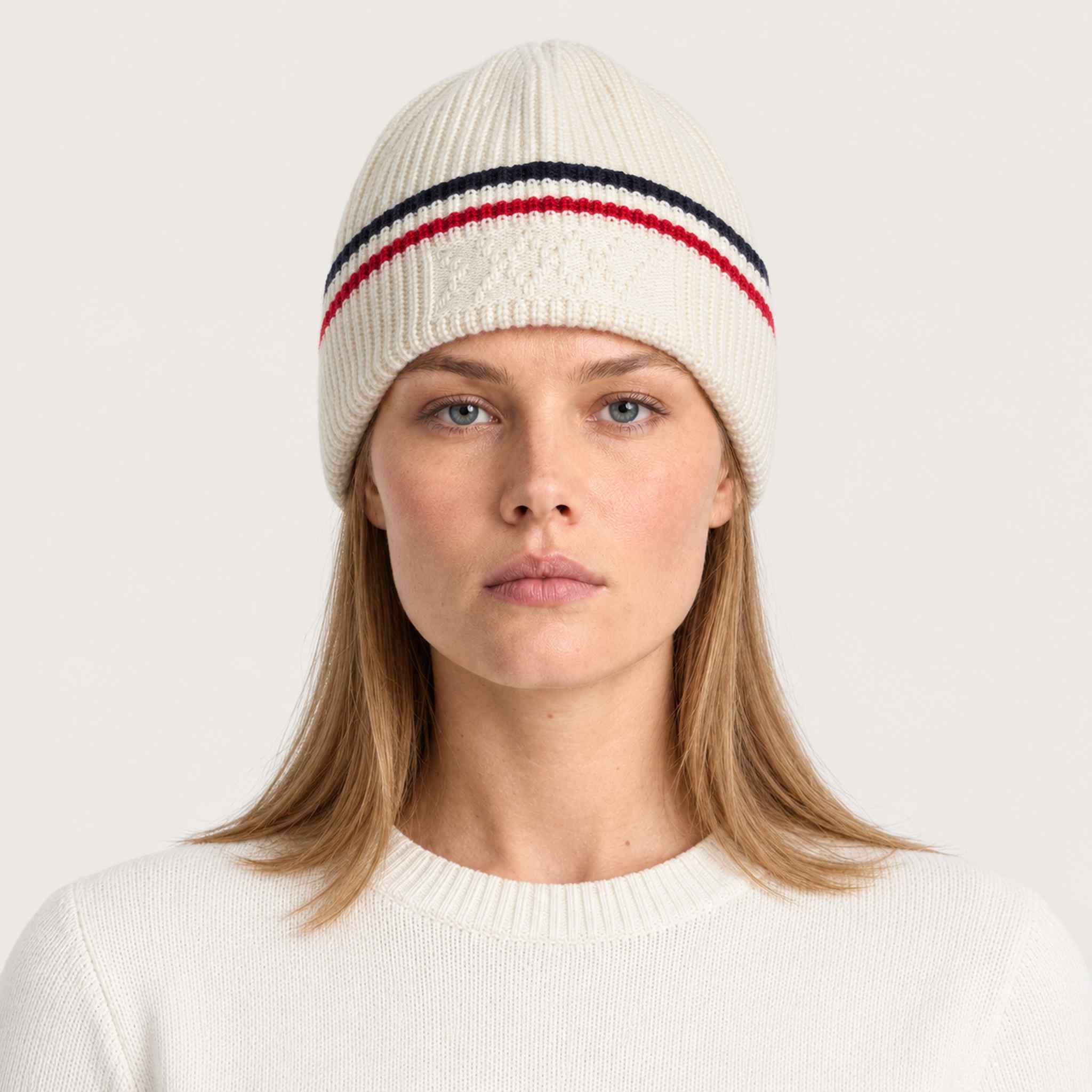 Fjell Beanie in Off White — 06 womens front
