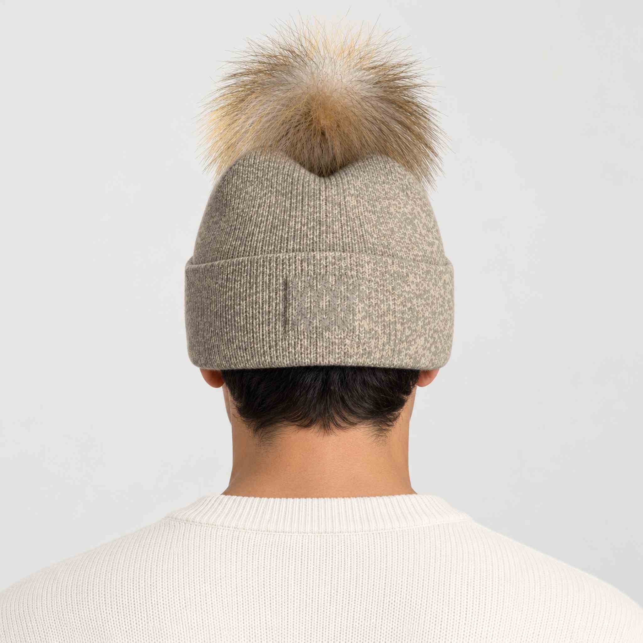 Geilo Pompom Beanie in Beige — 04 mens back
