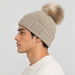 Geilo Pompom Beanie in Beige — 05 mens side