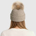 Geilo Pompom Beanie in Beige — 07 womens back