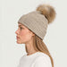 Geilo Pompom Beanie in Beige — 08 womens side