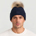 Geilo Pompom Beanie in Navy blue — 03 mens front