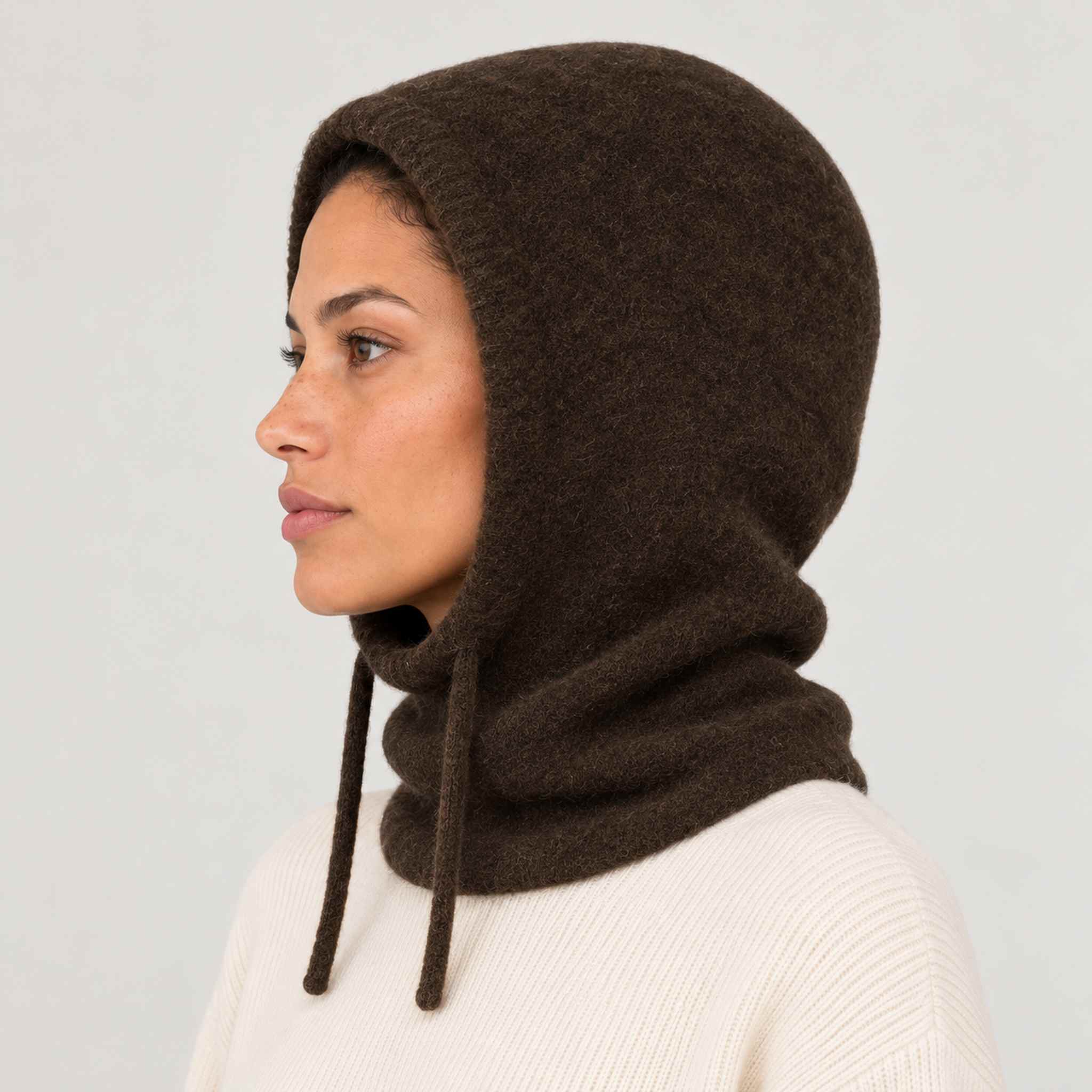 Norefjell Hood in Brown — 08 womens side