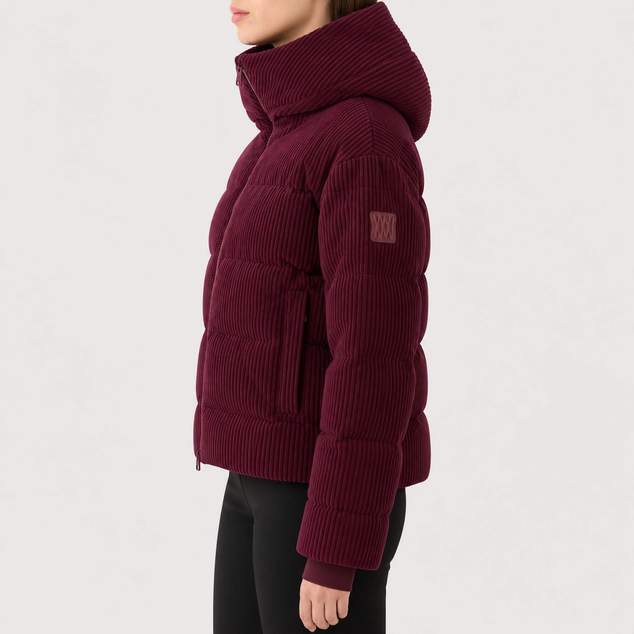 Britt Ski Jacket in Burgundy — 05 model side