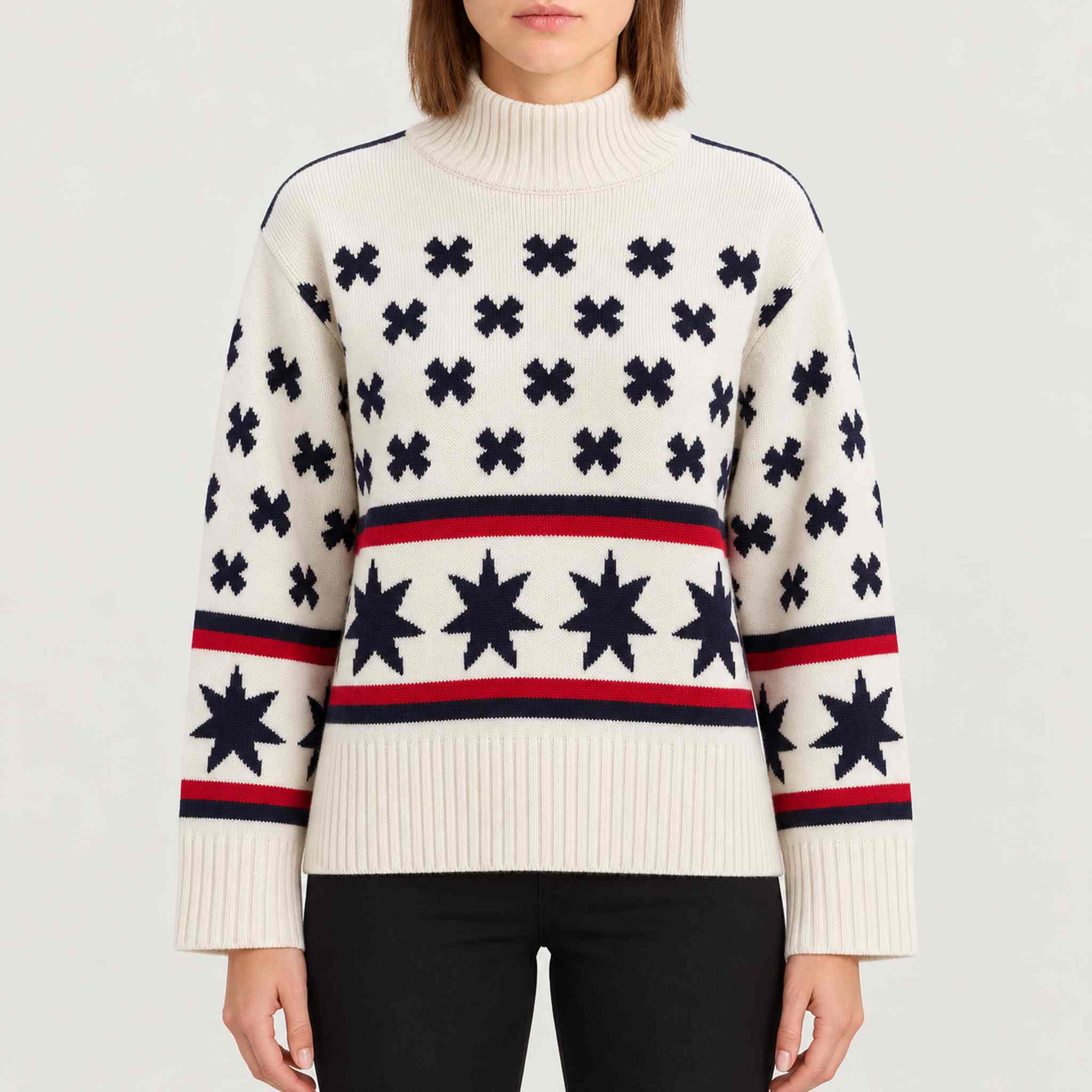 EMU Sweater in Off White — 03 model front