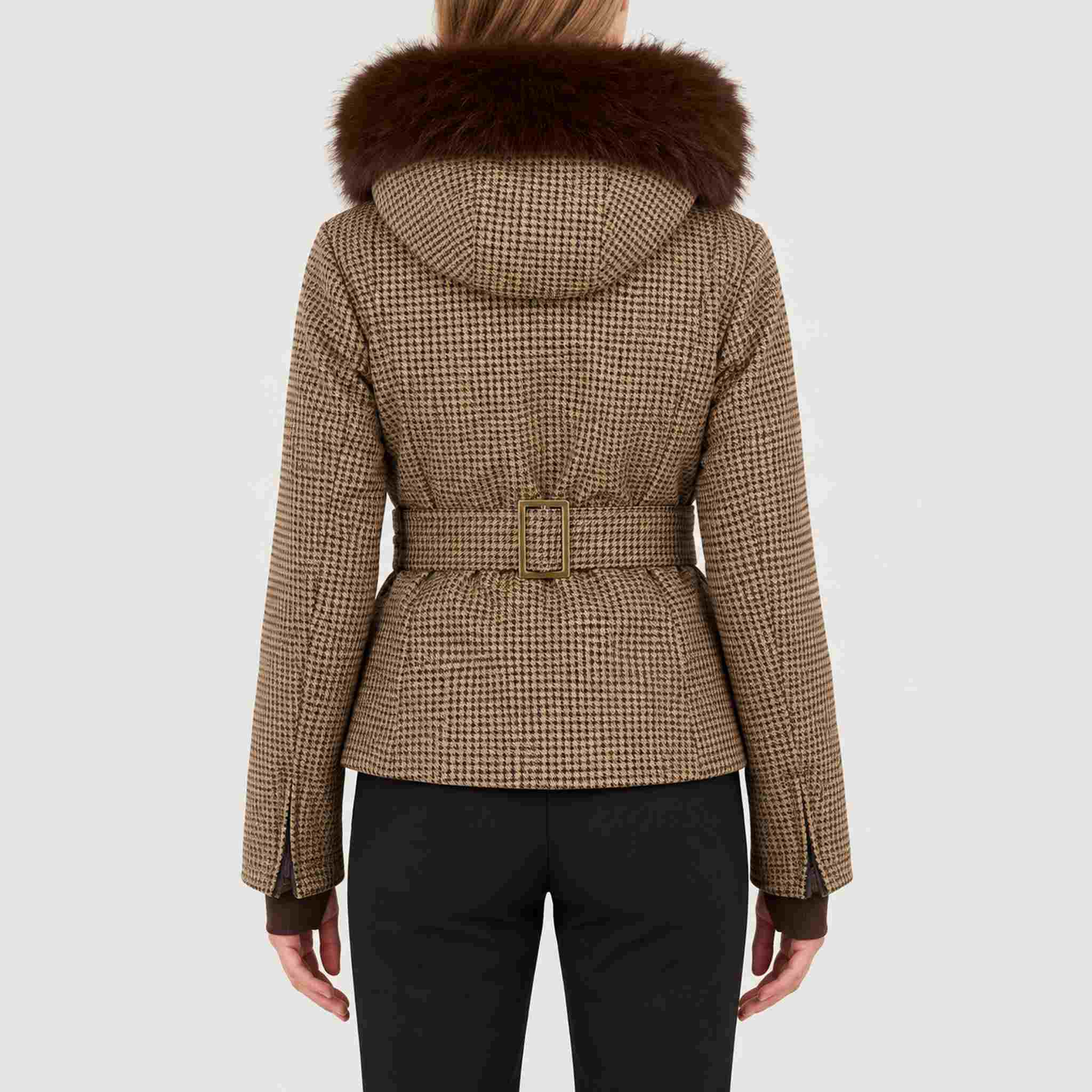 Glenshee Tailored Ski Jacket in Brown — 04 model back