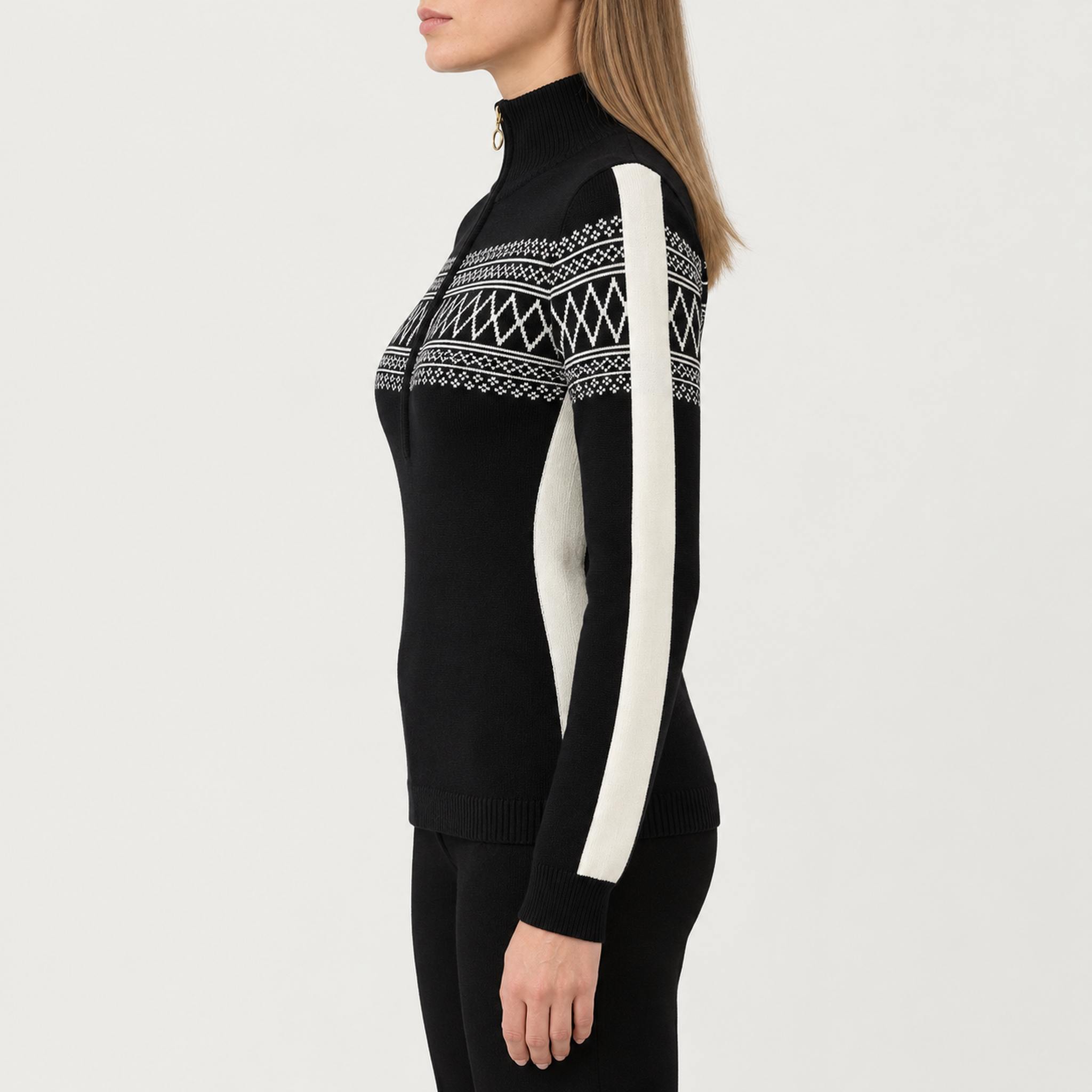 Signature Sweater in Black — 05 model side