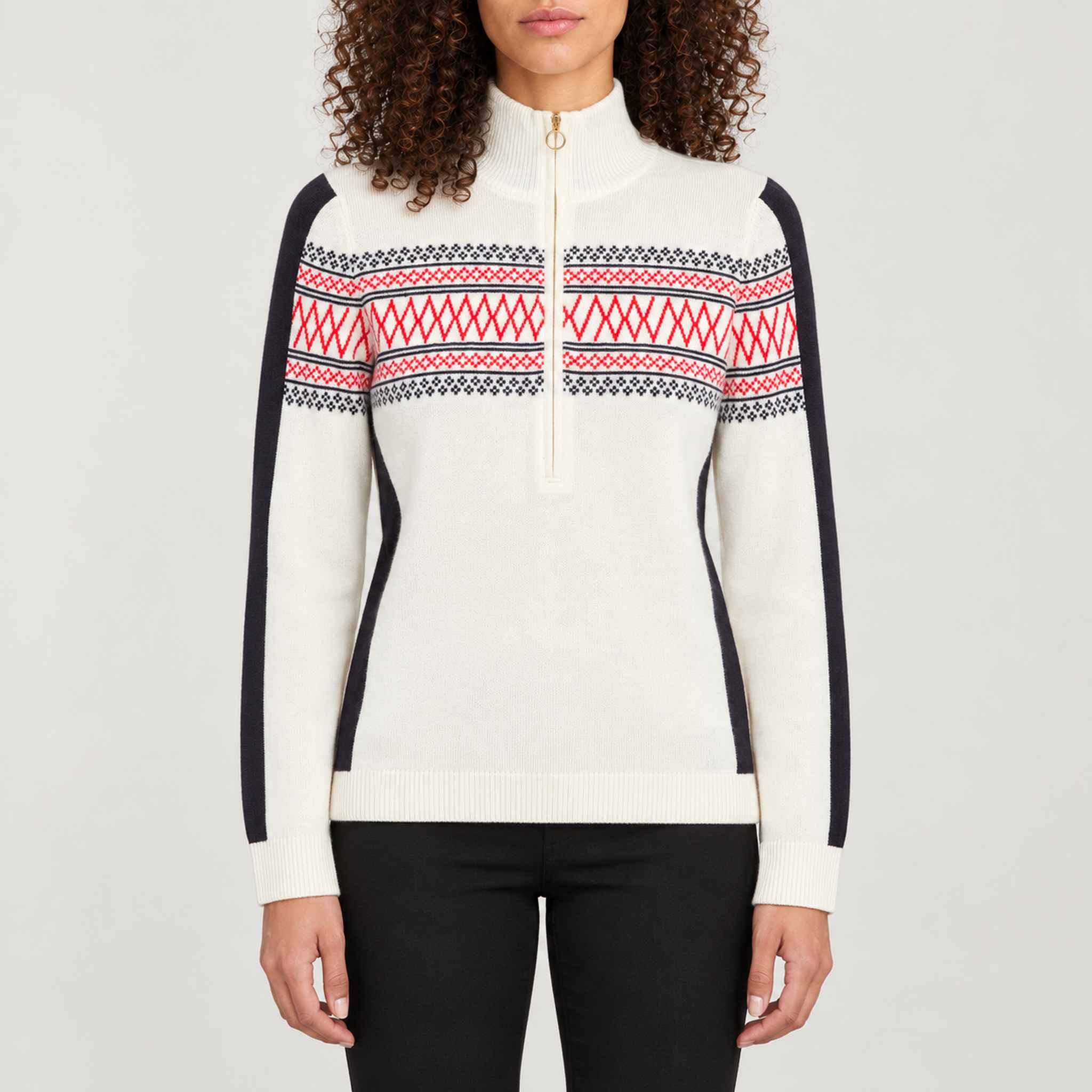 Signature Sweater in Off White — 03 model front
