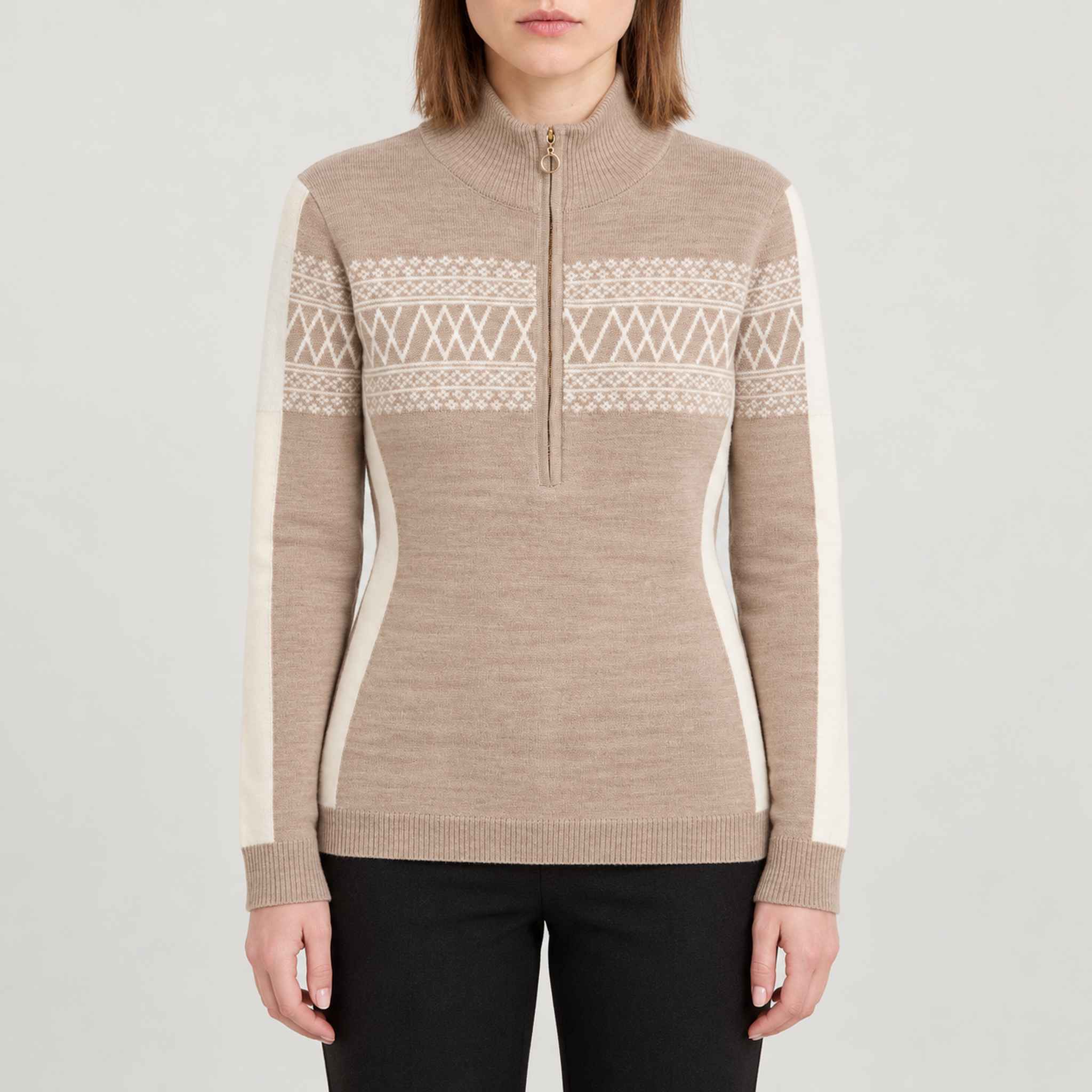 Signature Sweater in Sand — 03 model front