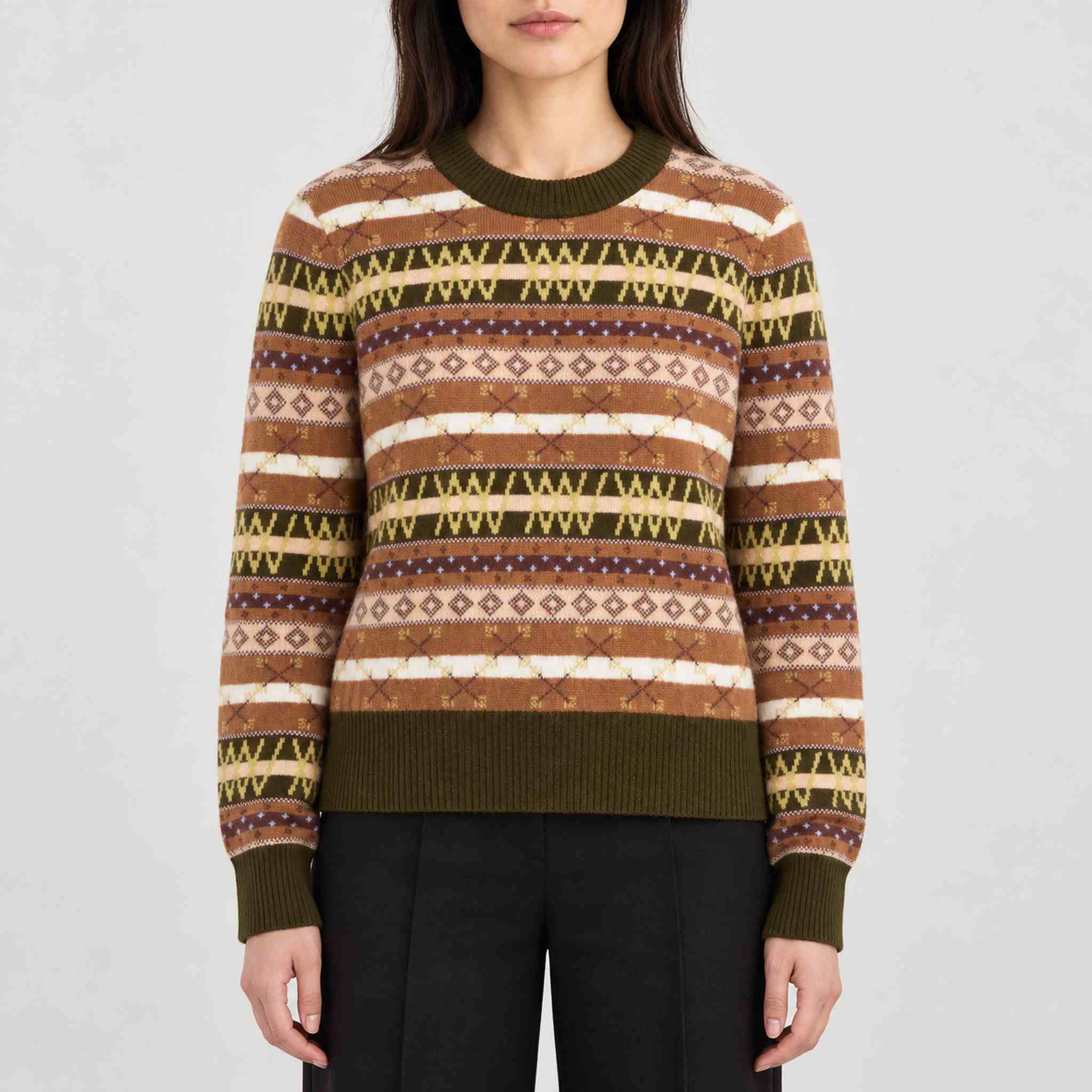 Skye Sweater in Olive Green — 03 model front