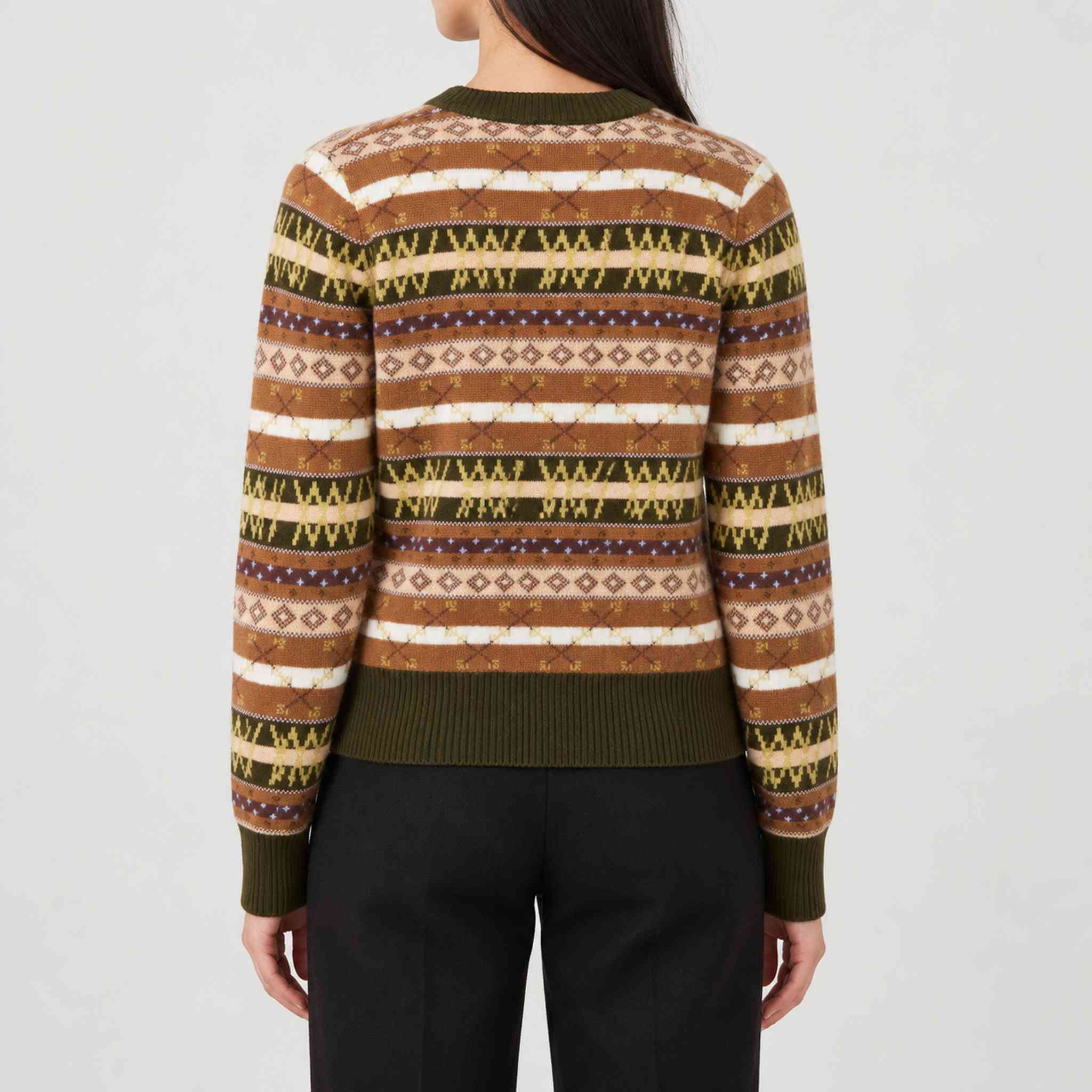 Skye Sweater in Olive Green — 04 model back