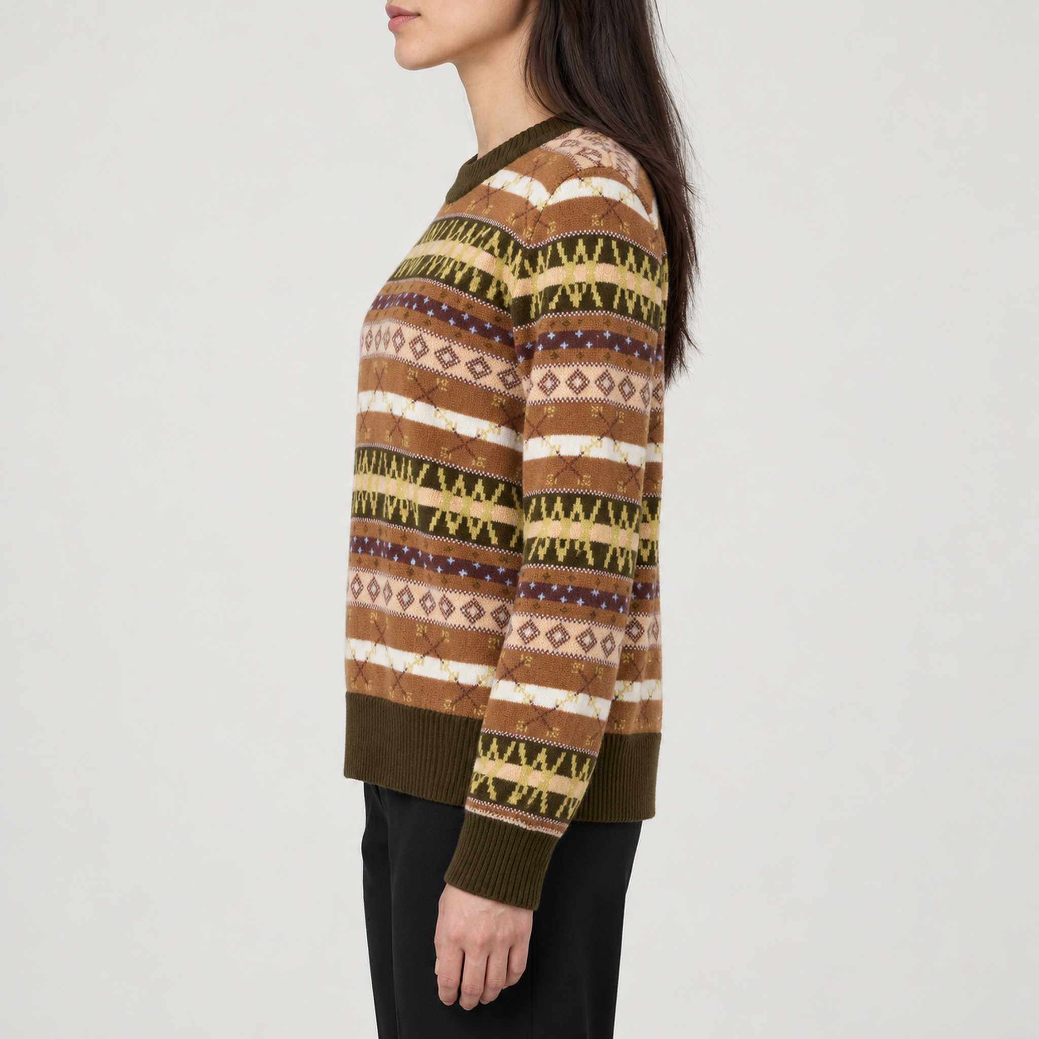 Skye Sweater in Olive Green — 05 model side