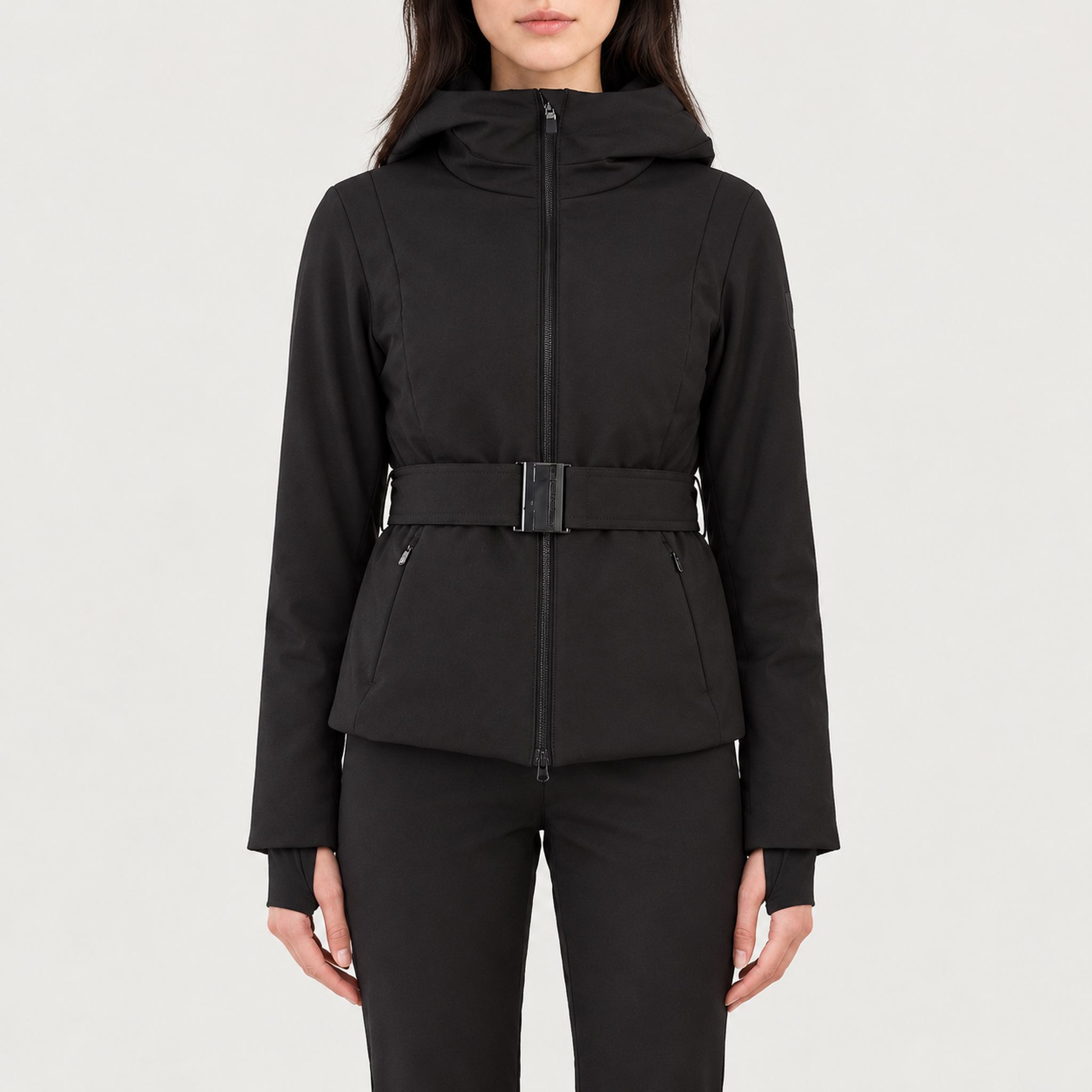 Tyin Tailored Ski Jacket in Black — 03 model front