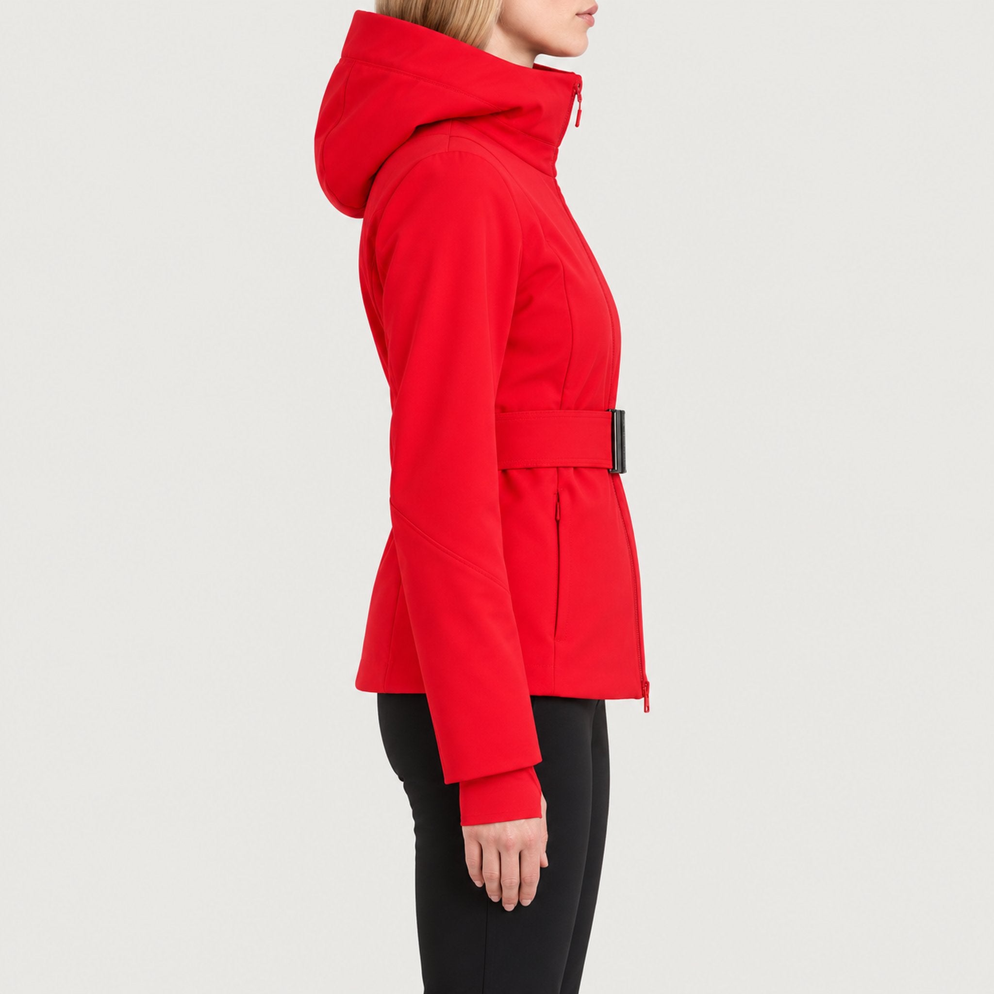 Tyin Tailored Ski Jacket in Red — 05 model side