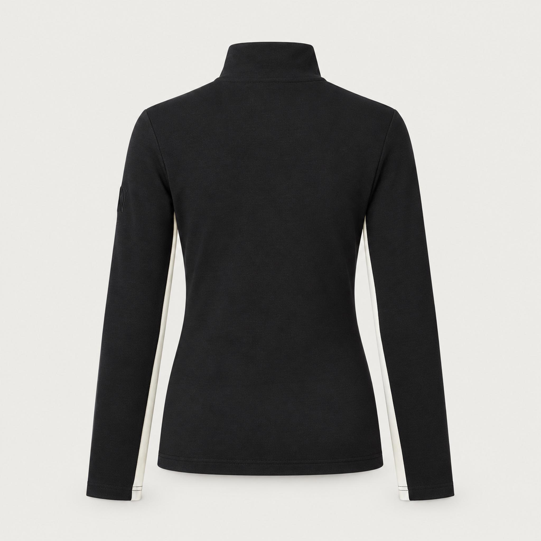 Voss Chevron Zipup Sweater in Black — 02 back