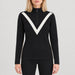 Voss Chevron Zipup Sweater in Black — 03 model front