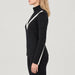 Voss Chevron Zipup Sweater in Black — 05 model side