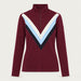 Voss Chevron Zipup Sweater in Burgundy — 01 front