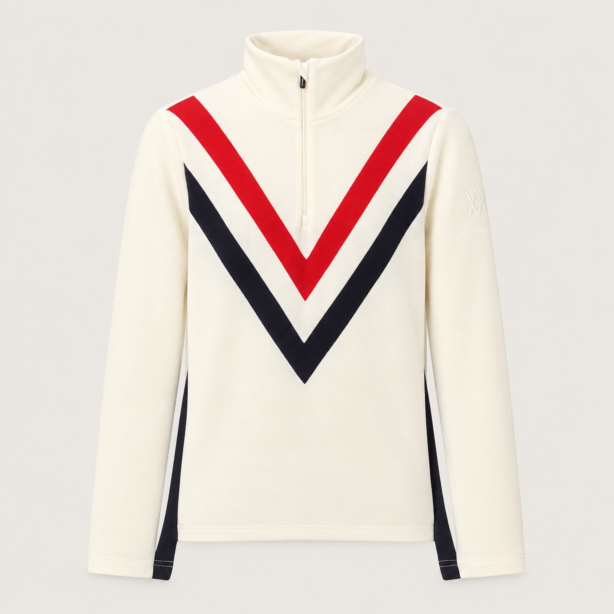 Voss Chevron Zipup Sweater in Flag — 01 front