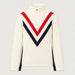 Voss Chevron Zipup Sweater in Flag — 01 front
