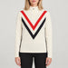 Voss Chevron Zipup Sweater in Flag — 03 model front