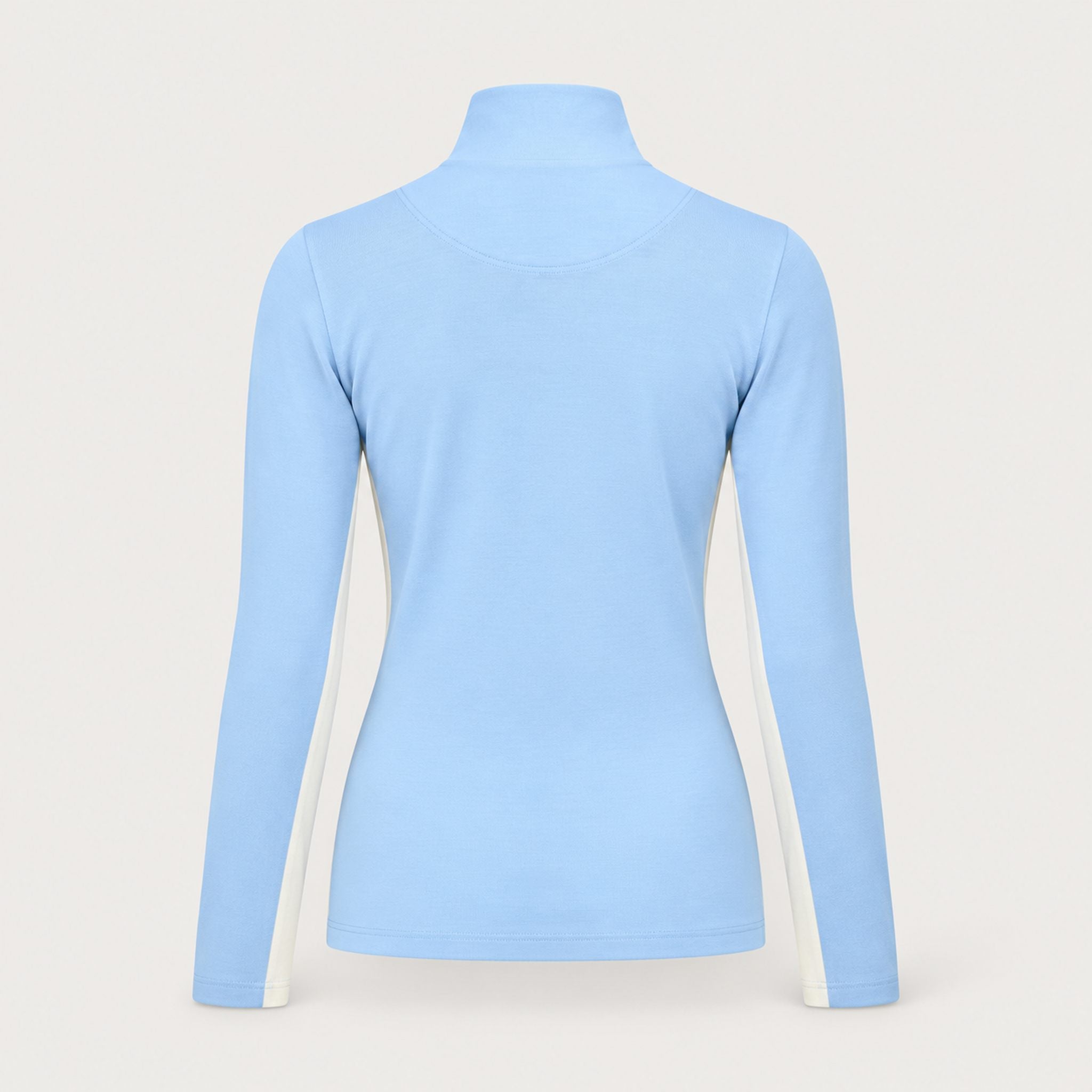 Voss Chevron Zipup Sweater in Light blue — 02 back