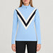 Voss Chevron Zipup Sweater in Light blue — 03 model front