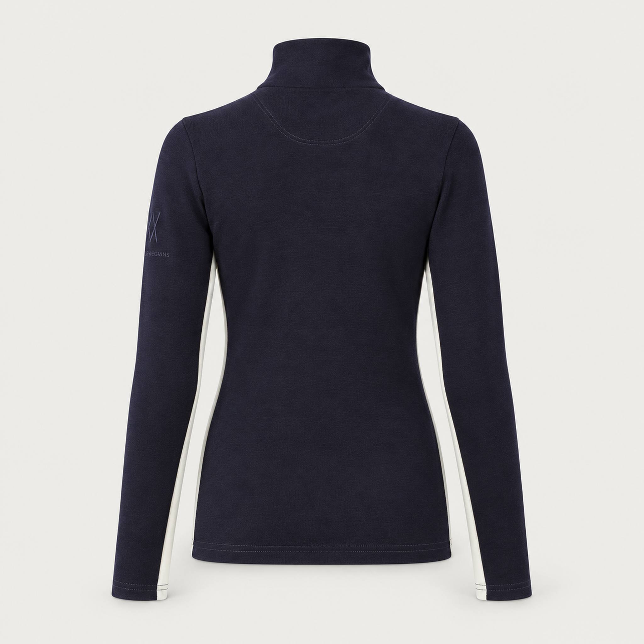 Voss Chevron Zipup Sweater in Navy blue — 02 back