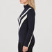 Voss Chevron Zipup Sweater in Navy blue — 05 model side