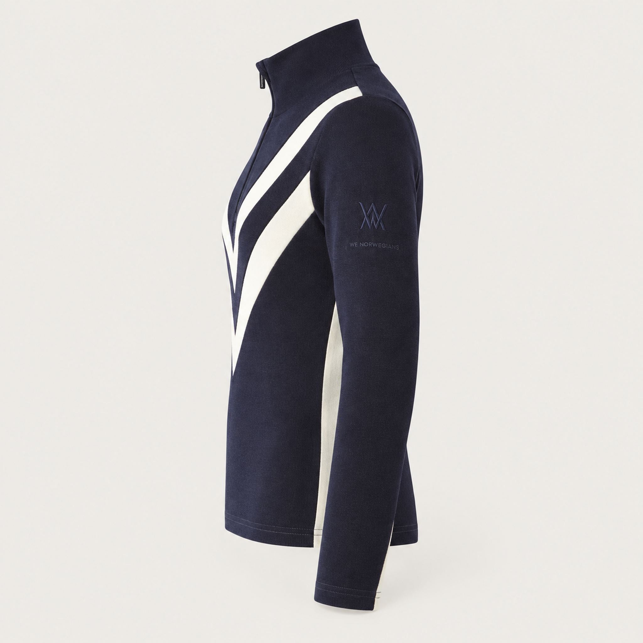 Voss Chevron Zipup Sweater in Navy blue — 06 side