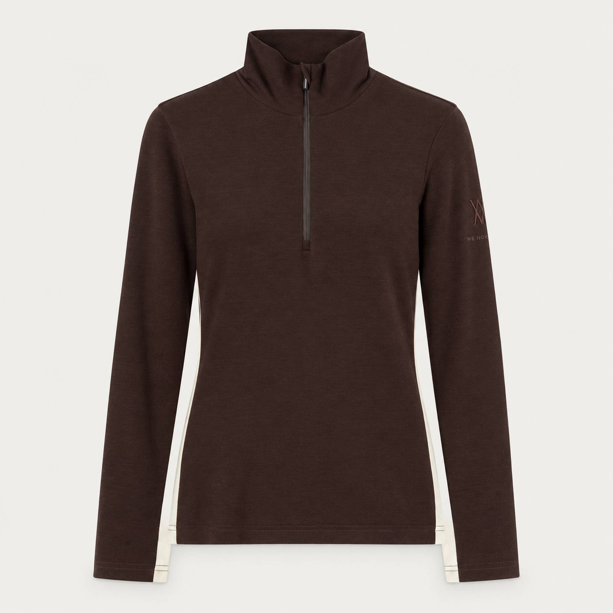 Voss Zipup Sweater in Brown — 01 front