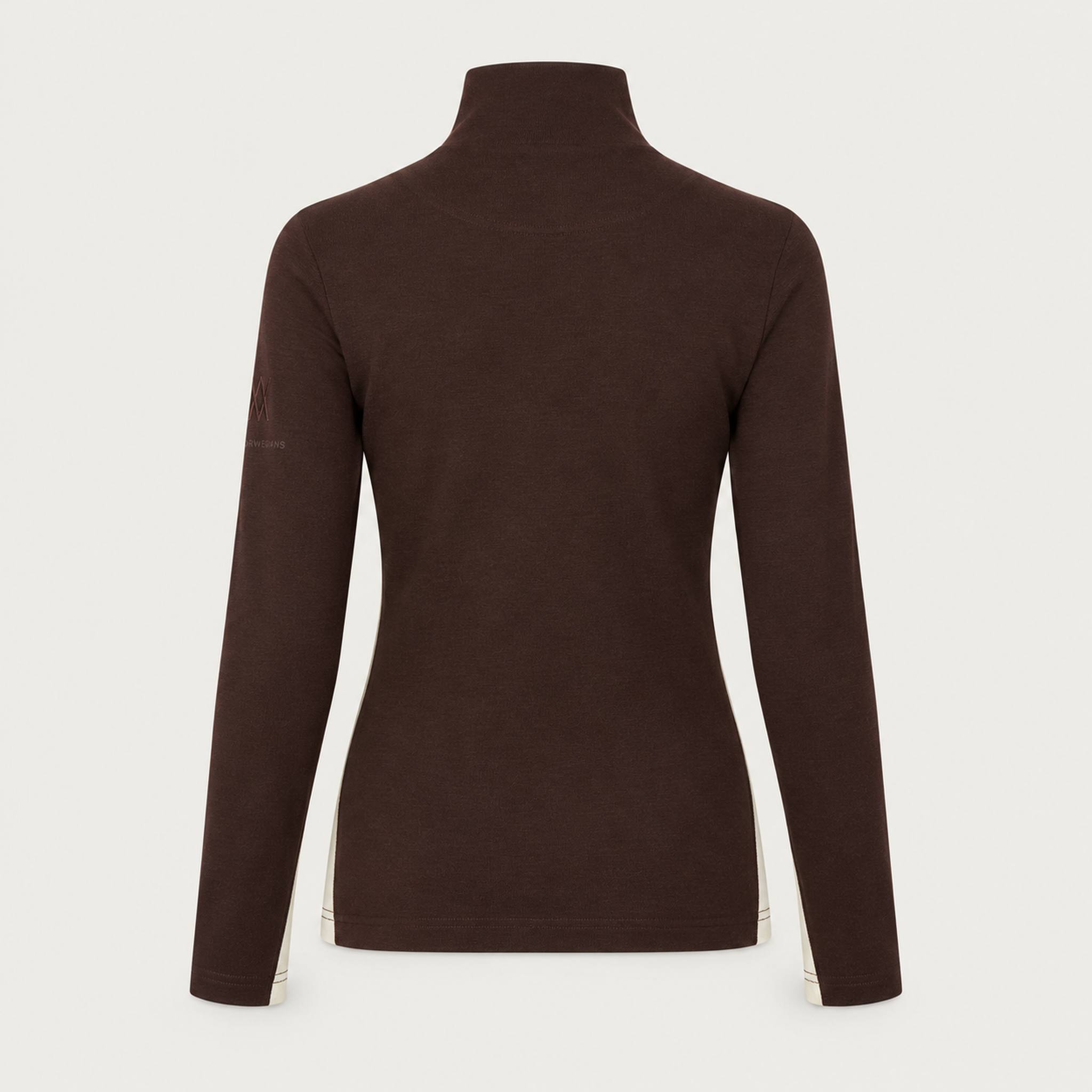 Voss Zipup Sweater in Brown — 02 back