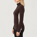 Voss Zipup Sweater in Brown — 05 model side