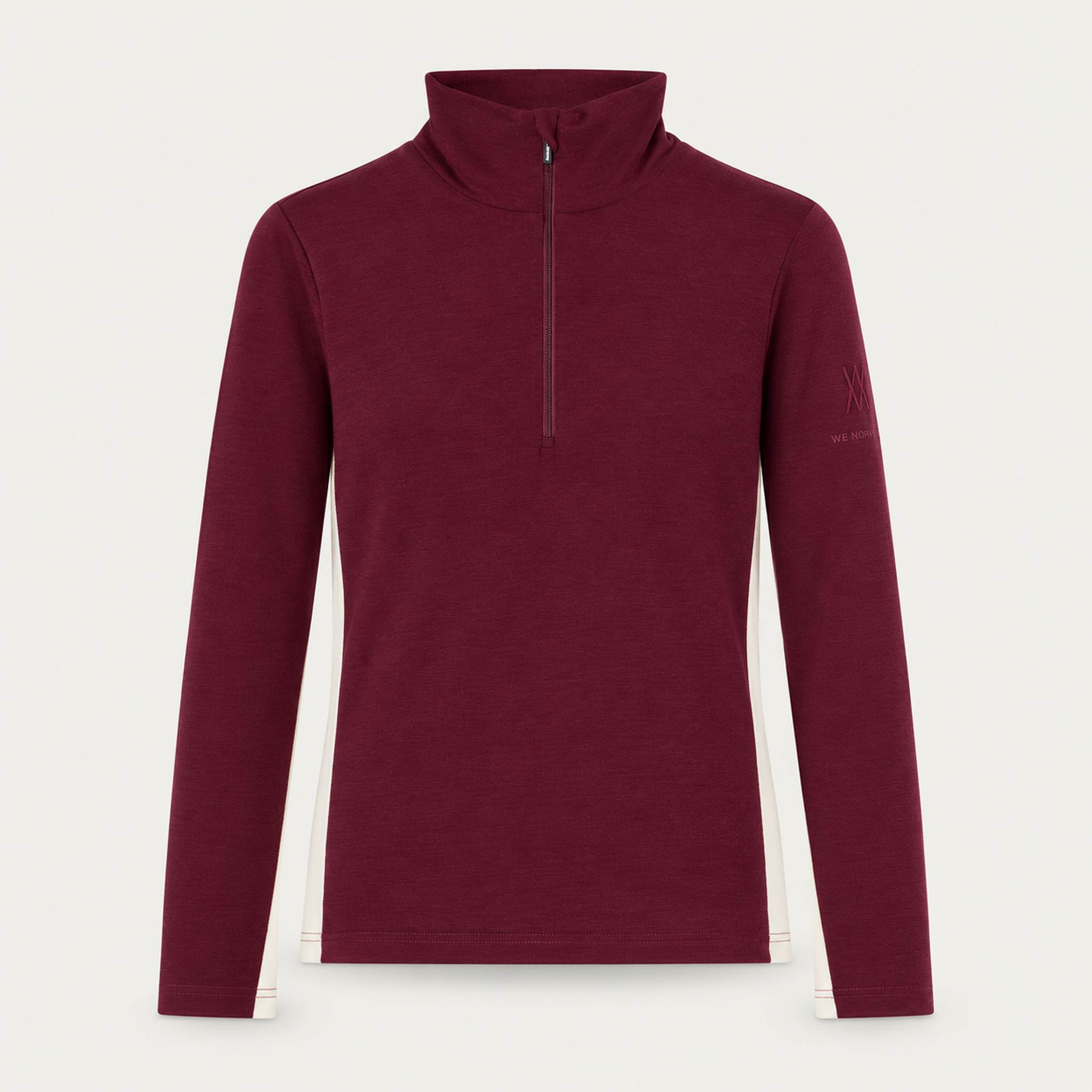 Voss Zipup Sweater in Burgundy — 01 front