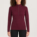 Voss Zipup Sweater in Burgundy — 03 model front
